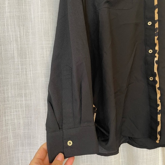 Calvin Klein Sheer button down blouse by size large - Picture 6 of 8